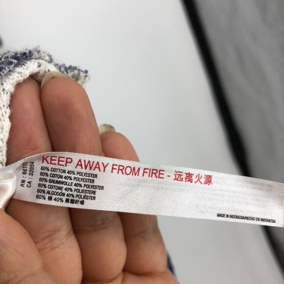 Urban Outfitters Out From Under  Blue & White Lace-Up Knit Henley Top size S - Picture 10 of 13